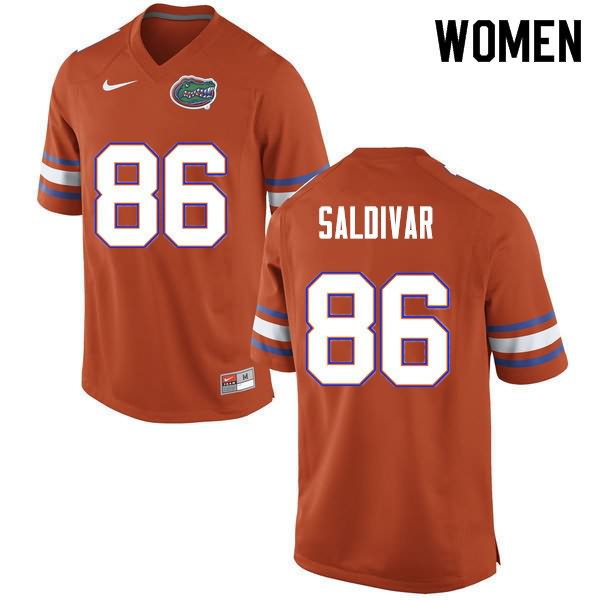 Women's NCAA Florida Gators Andres Saldivar #86 Stitched Authentic Nike Orange College Football Jersey AVX0565XI